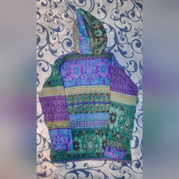 Multicolor Patterned Women's Jacket - Picture 2 of 4